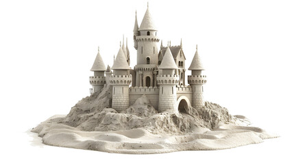 sand castle on white background
