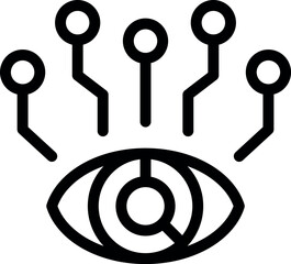 Poster - Digital eye scanning with artificial intelligence neural network, cyber eye symbol