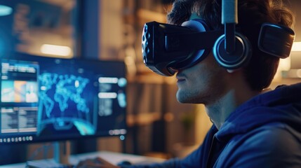 Modern IT developer working on VR games and software.