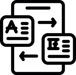 Sticker - This icon represents transferring or sharing text documents between devices