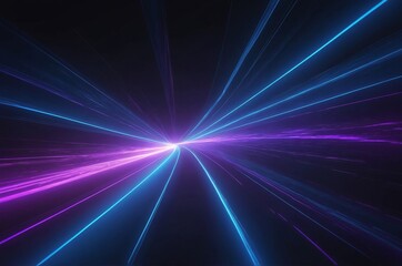 Canvas Print - 3d illustration of abstract neon lines flowing through dark tunnel creating futuristic and vibrant s