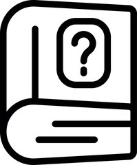 Wall Mural - Simple line art icon of a book with a question mark, conveying confusion or a search for answers