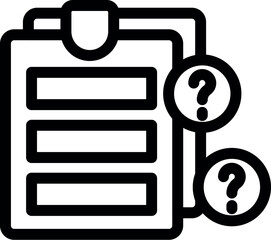 Wall Mural - Clipboard with a list and question marks representing frequently asked questions