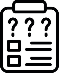 Poster - Clipboard with question marks representing a survey or questionnaire with uncertain or confusing answers