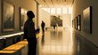 © kora studio - silhouette of a person in an art gallery in museum building