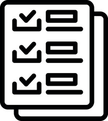 Wall Mural - simple black and white icon of a checklist showing completed tasks for audit
