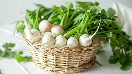 Canvas Print - Fresh white radish in the box