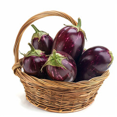 Canvas Print - eggplant in basket