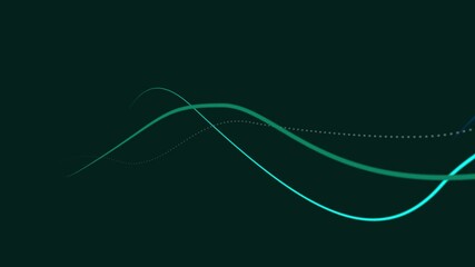 Poster - Neon, glow and lines on black background for connection or pattern, abstract and futuristic screensaver with movement. Creative, illumination and light for geometric or design, techno and fluorescent
