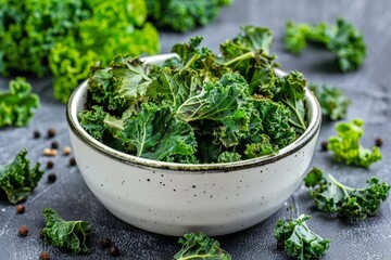 Sticker - Kale chips in white bowl healthy snack