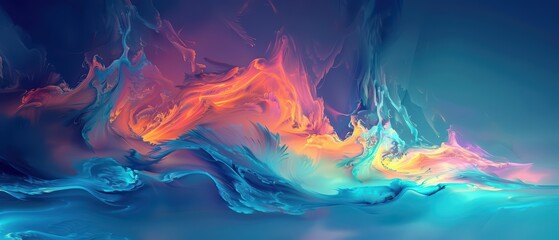 Wall Mural - colorful abstract desktop wallpaper for ultrawide screen 21:9
