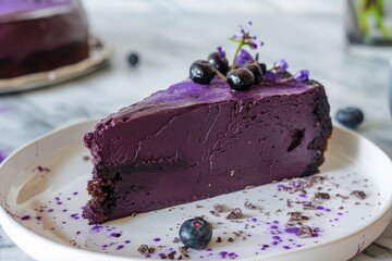 Wall Mural - Purple potato cake with sweet brownie flavor