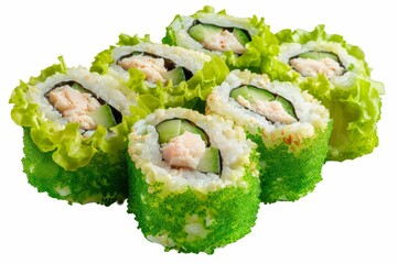 Sticker - Tempura sushi rolls with tuna cream cheese cucumber and lettuce