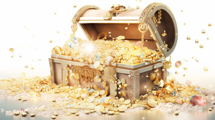 treasure box with gold coins