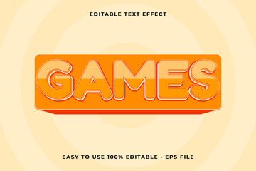 Canvas Print - games Editable text effect 3d Trendy template style vintage vector