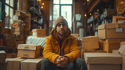 Poster - person sitting on sofa in living room