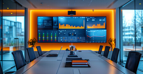 Wall Mural - interior of Modern and technological office meeting room