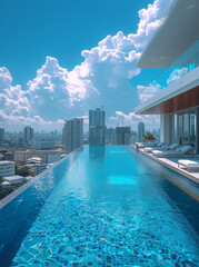 Wall Mural - luxury swimming pool On the top floor of the hotel