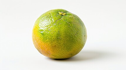 Wall Mural - Ripe green tangerine isolated on a white background