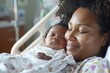 © Bargais - African mother with newborn baby in hospital bed.