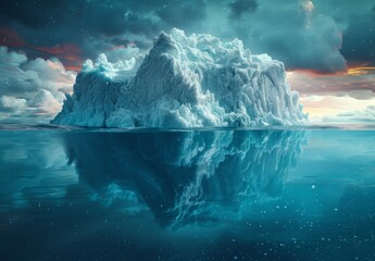 Poster - Iceberg floating in the ocean.