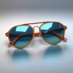 Canvas Print - Designer Sunglasses with Blue Lenses.