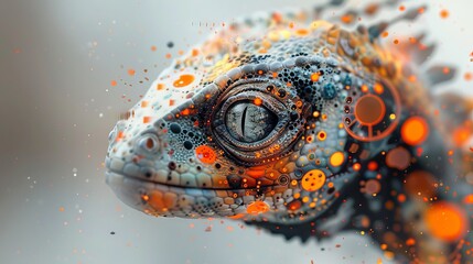 Wall Mural - Reptilian Eye Close-Up with Bokeh