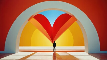 Sticker - Man Standing in a Colorful Archway.