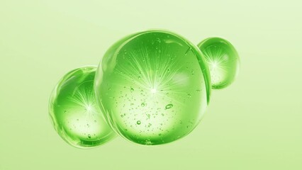 Poster - Green cosmetics liquid ball background, 3d rendering.