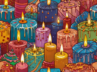 christmas background with candles