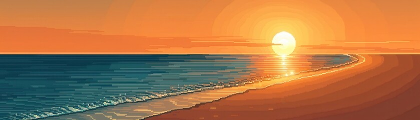 Wall Mural - Sunset Over the Beach