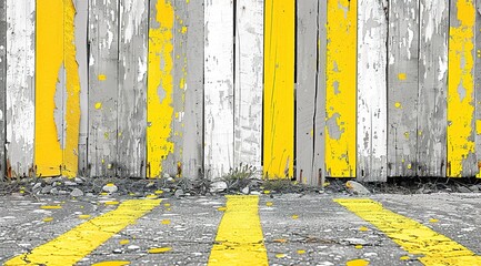 Wall Mural - yellow lines on the road