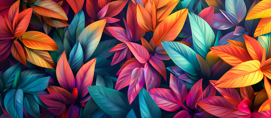 Wall Mural - abstract iridescent foliage