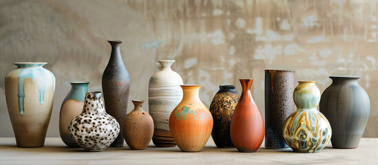 Wall Mural - variety ceramic vase background