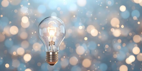 Wall Mural - symbols surrounding light bulb representing creativity, innovation, and sparking research. concept c