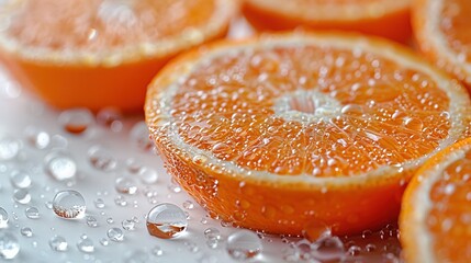 Wall Mural -   Oranges on a wet table