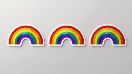 Poster - Rainbow stickers on white background