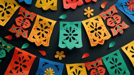 Wall Mural - Colorful paper decorations