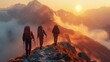© DreamyStudio - command rangers during the military operation. soldiers climbing on mountain, one of them giving hand and helping to climb. Help, support, assistance in a dangerous situation