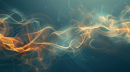 Wall Mural - Abstract background with elegant wavy patterns and swirling smoke