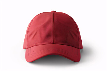 Wall Mural - Single red baseball cap hat on white background