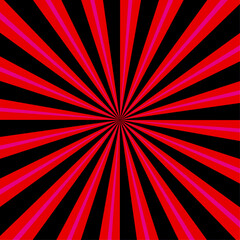 Wall Mural - red and black rays retro sunburst background geometric abstract design glow effect circus style comic simply ray decoration fantasy vector illustration