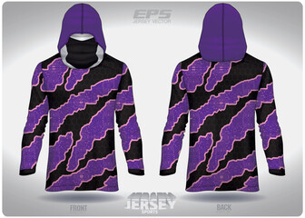 Wall Mural - EPS jersey sports shirt vector.black purple spotted pattern design, illustration, textile background for sports long sleeve hoodie