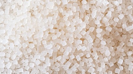 Detailed sugar crystals, close-up texture, ready for cooking, glistening with delicious sweetness, enticing and appetizing