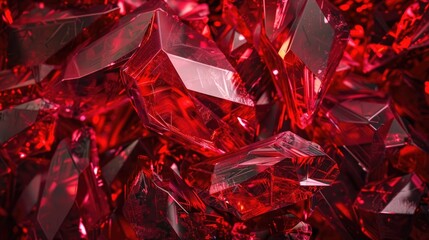 Wall Mural - abstract ruby background showing a red crystal surface