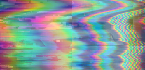 Poster - Abstract colorful glitchy background representing a broken computer screen.