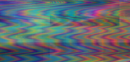 Aufkleber - Abstract glitchy background with colorful stripes representing a broken computer screen.