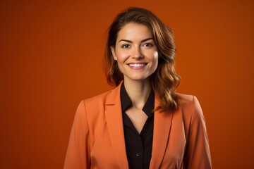 Wall Mural - A woman in a business suit is smiling for the camera