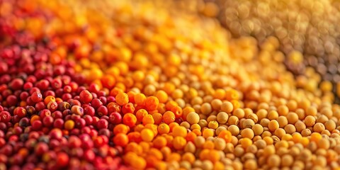 Colorful lentils gradient texture from red to yellow.