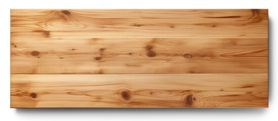 Poster - View a wooden table top from a perspective angle, isolated on a white background with a clipping path, suitable as a template for displaying products in a copy space image.